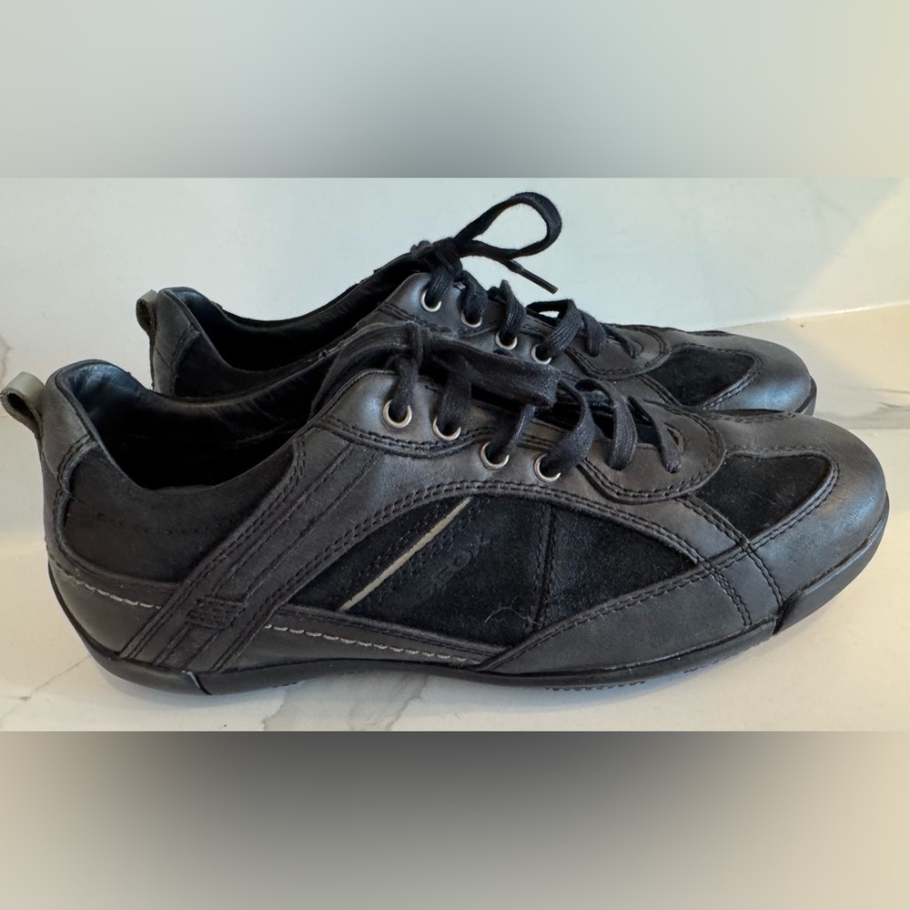 Geox Respira Italy Sneakers Shoes leather suede black office street formal 42/9